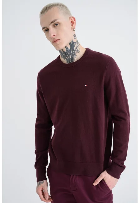 Пуловер с органичен памук и кашмир с овално деколте