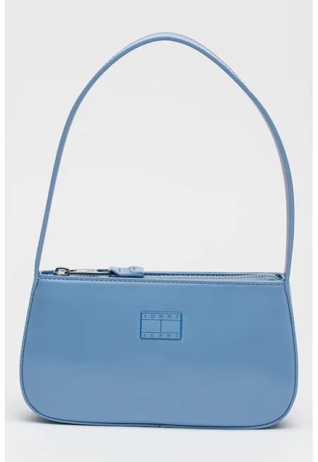 Ръчна чанта с пришито лого - Пастелносин