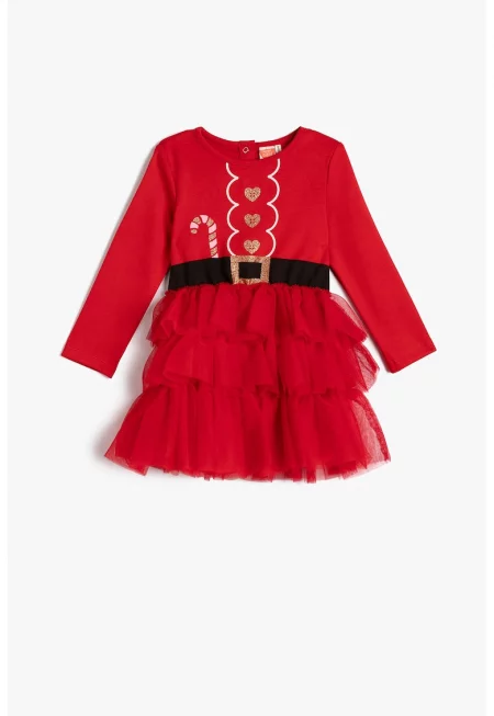 Разкроена рокля с тюл