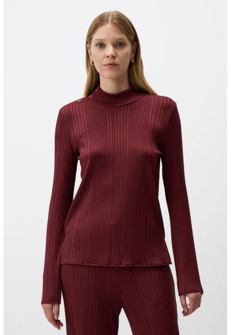 Рипсена блуза - Бордо