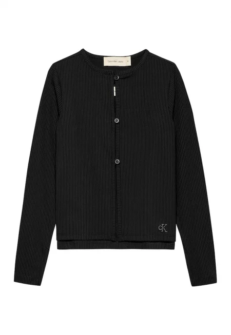 Рипсени топ и жилетка - Черен