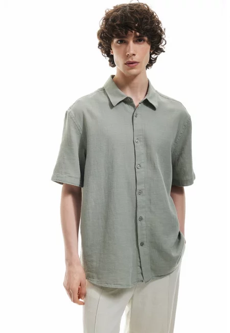 Риза от памук с къси ръкави