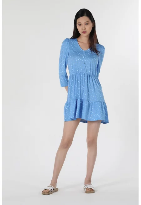 Рокля от жарсе с шпиц и точки