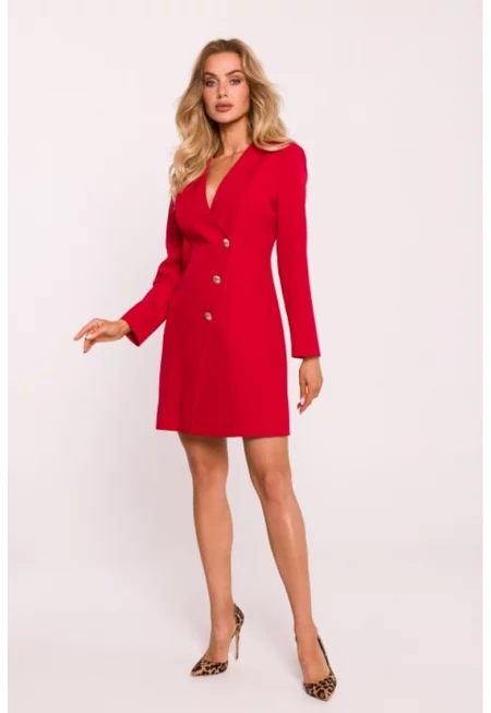 Рокля тип сако със златисти копчета