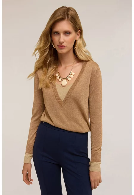 Шпиц пуловер с брокат