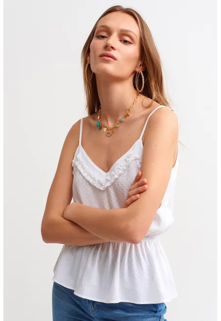 Шпиц топ - Бял