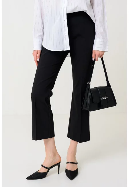 Скъсен разкроен панталон - Черен