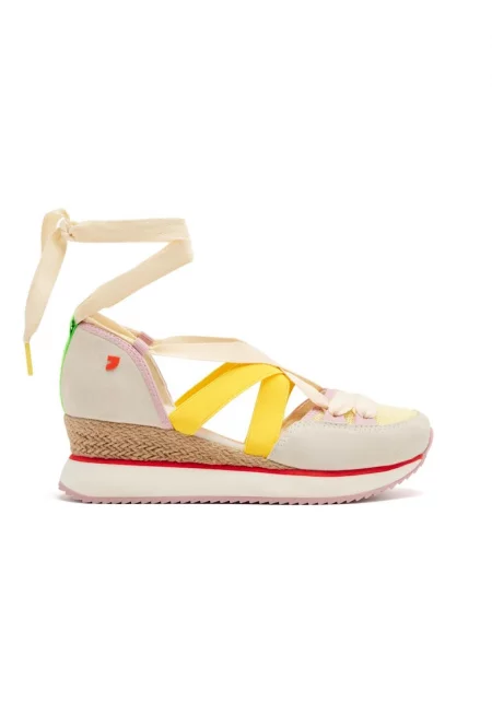 Скосени обувки с велур - Многоцветен