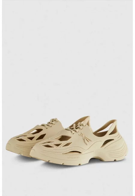 Спортни обувки от каучук с изрези - Бежов