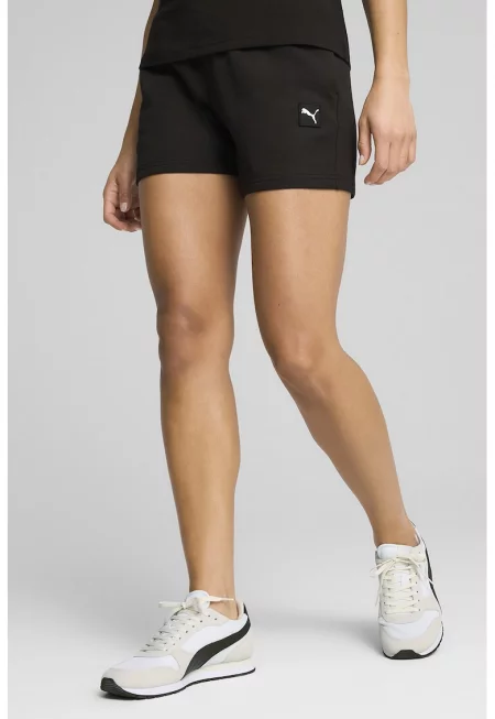 Стандартен къс панталон с лого - Черен