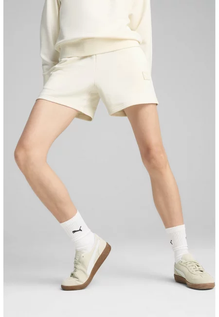 Стандартен къс панталон с лого - Мръснобял