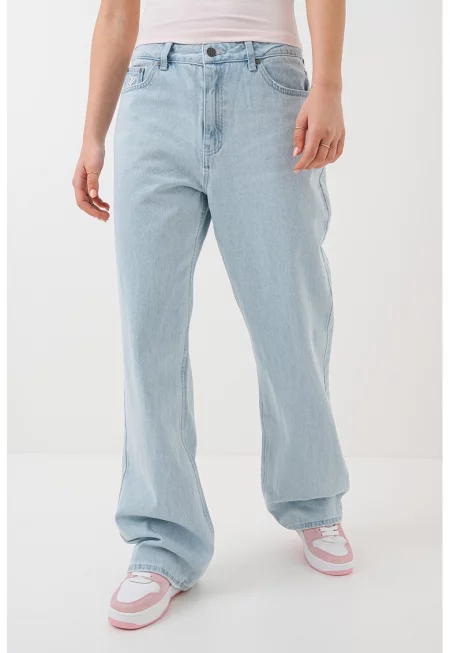 Свободни дънки с 5 джоба - Светлосин