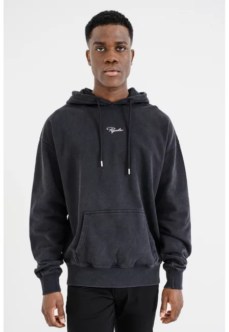 Свободно худи деграде - Избеляло черно