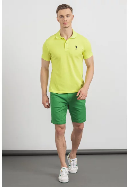 U.S. Polo Assn - Памучна тениска по тялото с яка