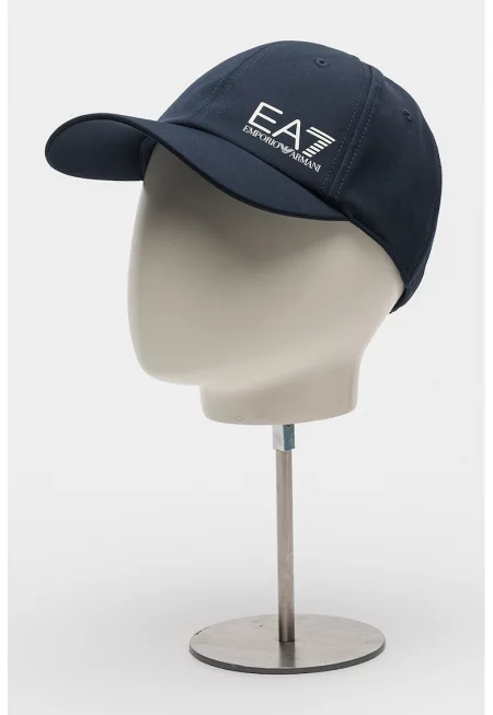 Унисекс шапка с велкро - Бял/Тъмносин