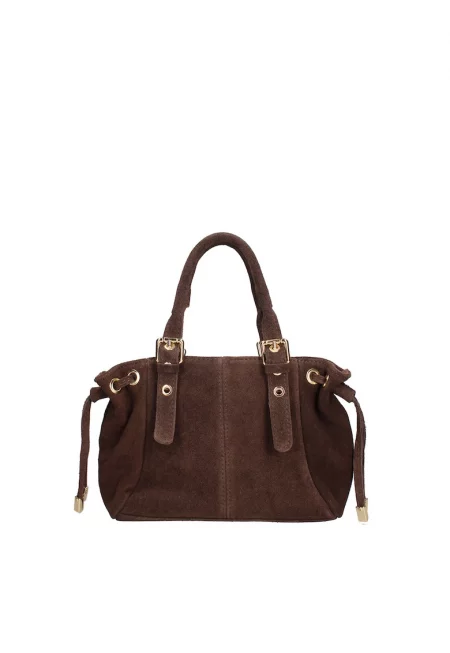 Велурена чанта за рамо Elara с цип