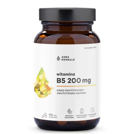 Витамин B5 (Пантотенова киселина) – Повече енергия и устойчивост на стрес, 200 mg, 90 капсули