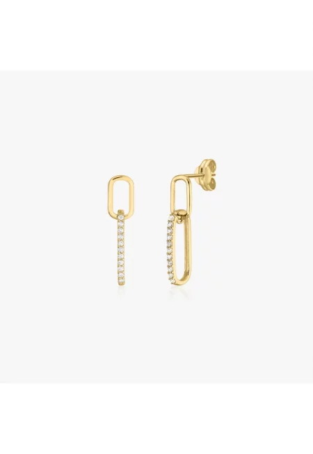 Златни обеци Jessica - Цирконий