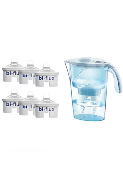 6 Филтър  Biflux + Кана за филтриране на вода Laica Stream White - Бяла