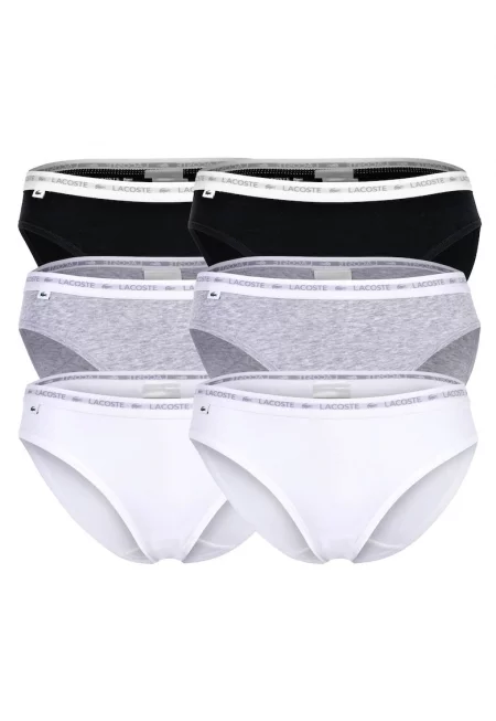 Бикини без шарка - 6 чифта - Бял/Черен/Сив