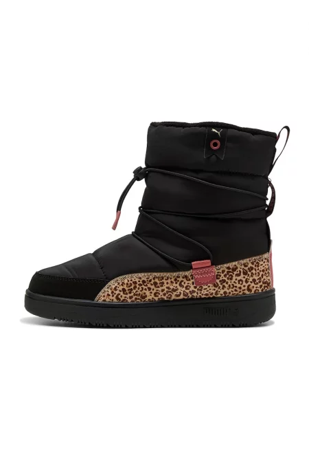 Боти Snowbae с лесно обуване - Черен/Кафяв/Бежов