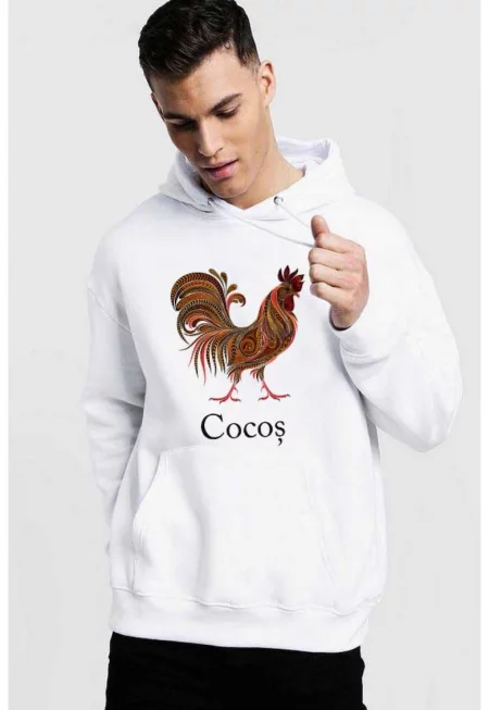 Бяла мъжка качулка - петле