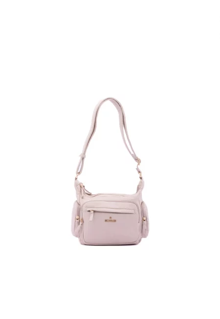 Чанта през рамо от еко кожа - Светло бежово