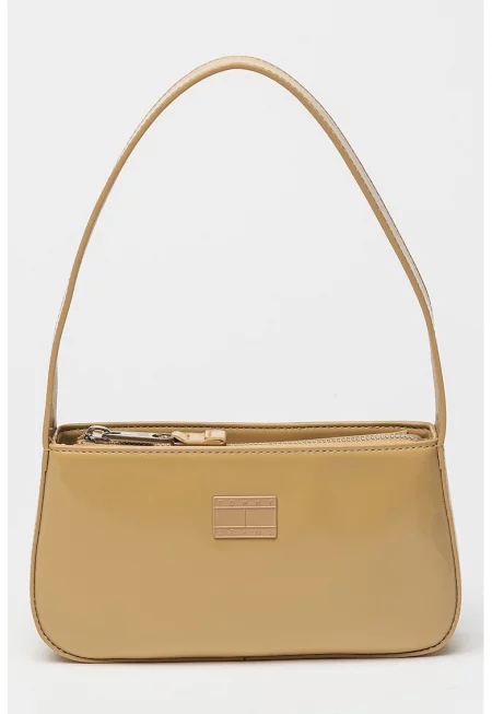 Чанта за рамо от еко кожа с цип - Камел - 12 x 22 x 4 CM