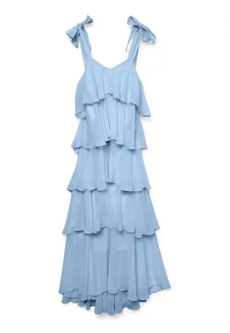 Дамска рокля  10331377 - Полиестер - L INTL - Светлосин - Светлосин