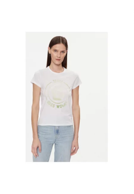 Дамска тениска -  304011962 - Памук - Бяла - Бял