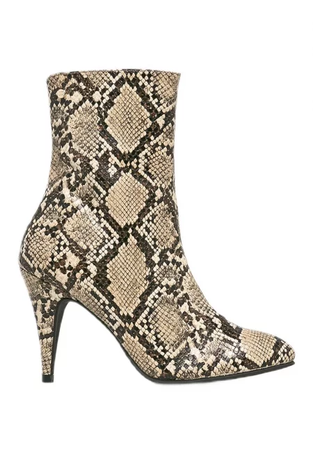 Дамски боти  Екологична кожа - Животински принт -