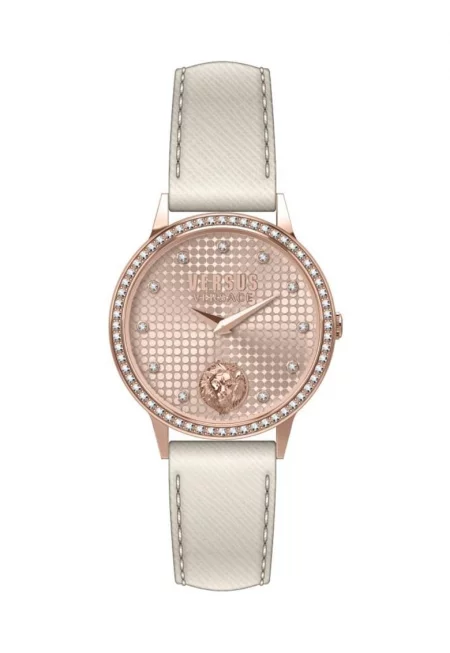 Дамски часовник -  Стомана/Естествена кожа - Бежов/Златист