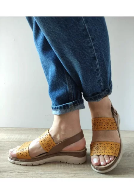 Дамски ежедневни сандали  12514Gt Mostar 08-N Жълти + Кафяви - Жълт