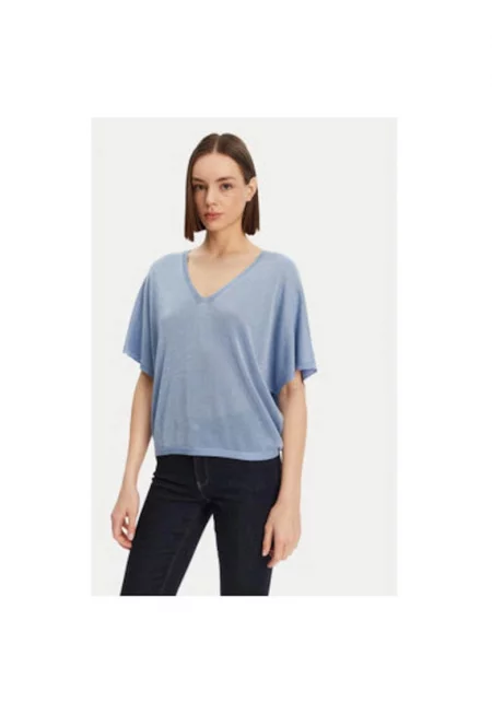 Дамски пуловер  251-MDIX - вискоза/полиестер - син - Син