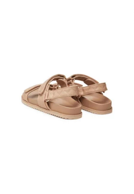 Дамски сандали - 13953132 -  Екокожа - Бежов