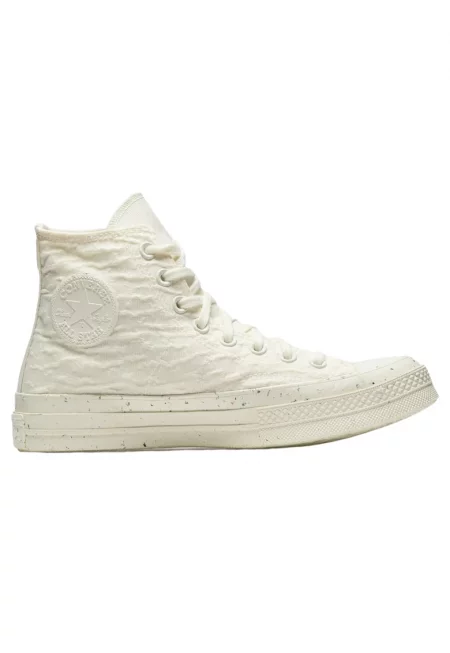 Дамски високи маратонки -  Текстил - Бели - Екрю