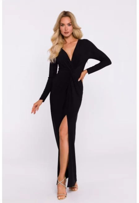 Еластична трикотажна рокля с плетка