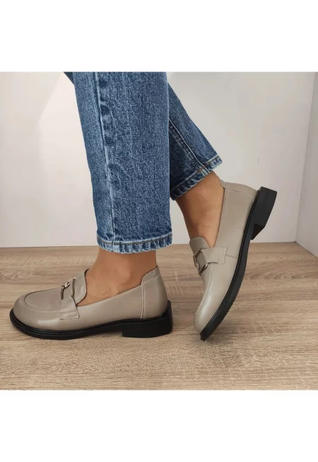Ежедневни дамски обувки  11520-3 - Гладки - Сиво-бежов