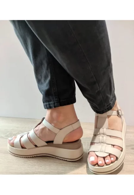 Ежедневни дамски сандали  20295 Крем - Крем - Крем