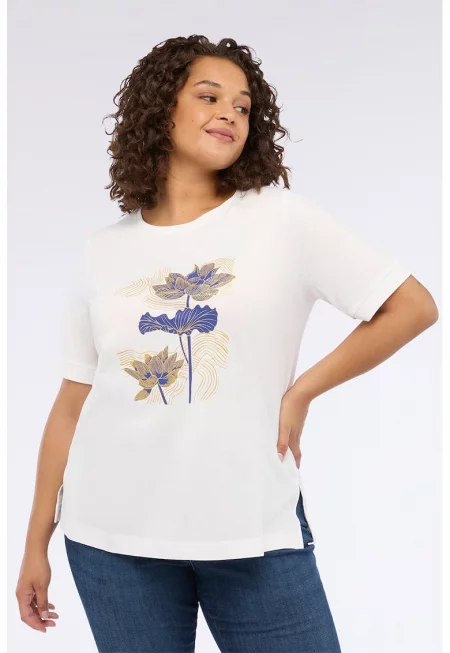 Флорална памучна тениска