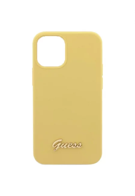 Калъф Cover  Silicone Metal Logo за iPhone 12 Mini GUHCP12SLSLMGYE - Yellow