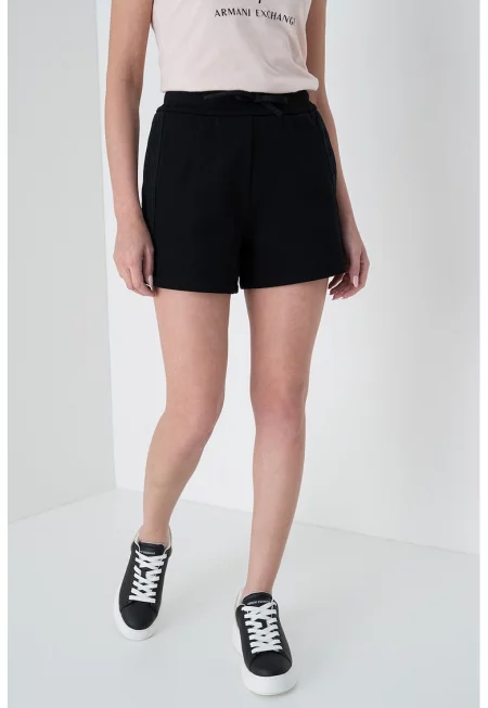 Къс панталон с висока талия - Черен