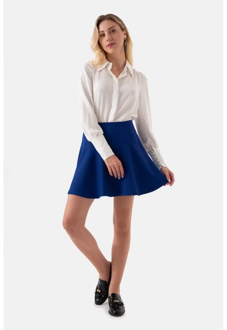 Къса разкроена пола - Кралско Синьо