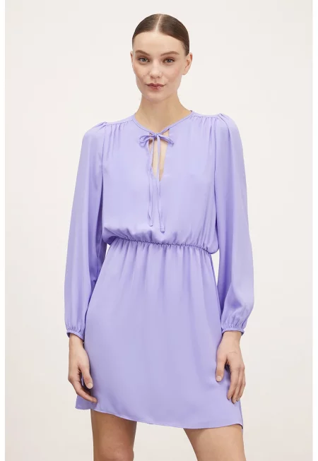 Къса рокля с шпиц - Небесносин