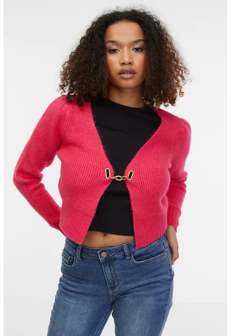 Къса жилетка с метално закопчаване