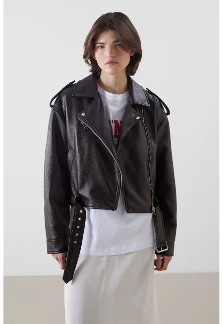 Късо яке от еко кожа