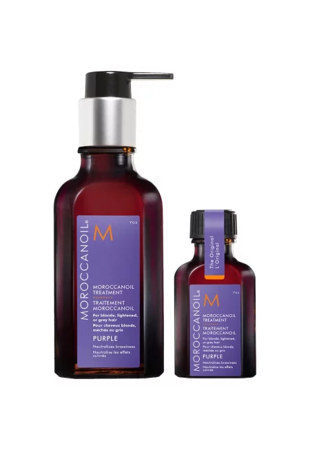 Комплект  Treatment Purple: Терапия за коса Moroccanoil - За руса коса - 50 мл + 25 мл