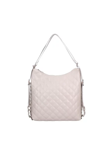 Конвертируема кожена раница - Сив