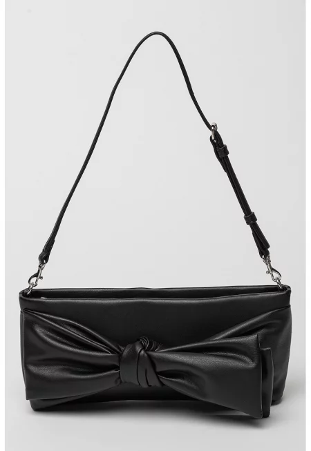 Кожена чанта за рамо Briar с дизайн на панделка - Черен