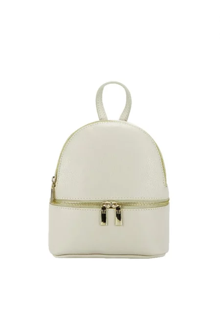 Малка раница от кремава естествена кожа Ana 122 12305 - Крем